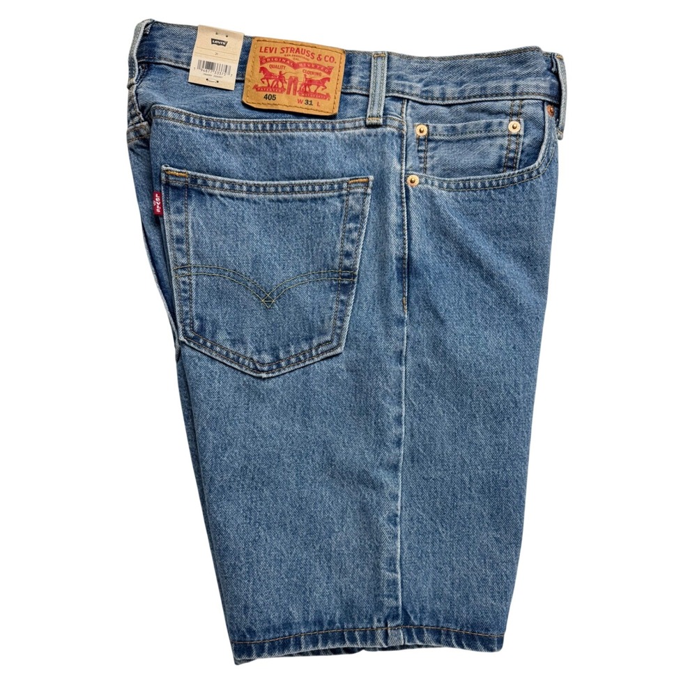 Levis 405 Standard Shorts Mens 31 Blue Denim 10 Inch Inseam NWT